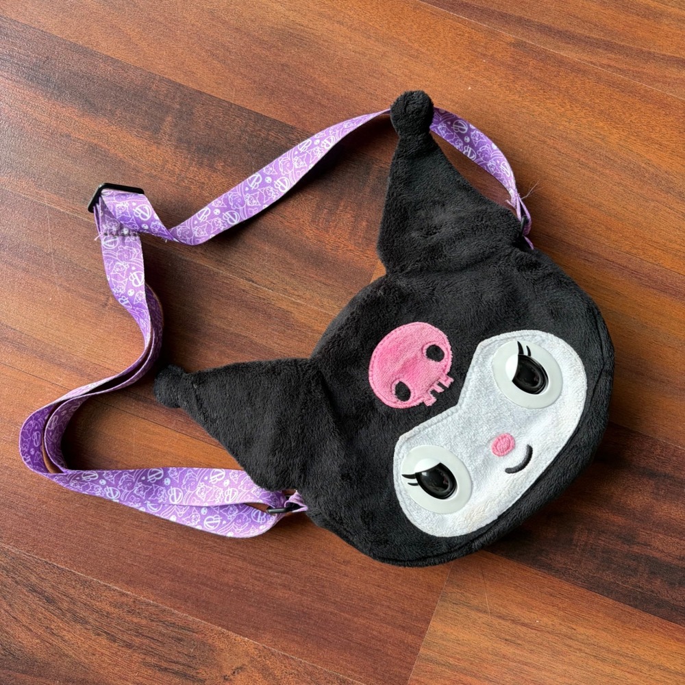 Sanrio Kuromi‎ Purse Pets Interactive Plush Crossbody Bag Black Animated 26700